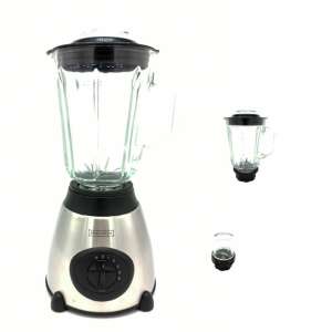 Royalty Line Blender with 1.5 Liter Glass Jar and Chopper Attachment, 5+1 Speeds, Stainless Steel Housing, 800 W Power