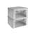 2er Pack graue Unterbett-Aufbewahrungsboxen mit klaren Frontplatten