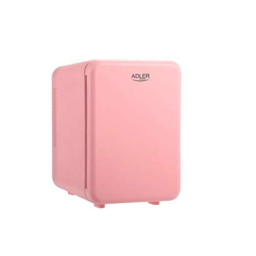 Adler AD8084P Mini-Kühlschrank in Rosa, 4L Kapazität, tragbar, kühlt und heizt