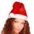 Piros Mikulás sapka fehér szegéllyel és pomponnal, felnőtt méret