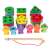 Wooden shape sorting and fishing game for toddlers, featuring colorful shapes, a fishing rod, and cute fish