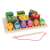 Wooden shape sorting and fishing game for toddlers, featuring colorful shapes, a fishing rod, and cute fish