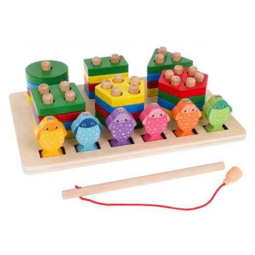 2-in-1 Wooden Toy Set - Jigsaw Puzzle and Fishing Game
