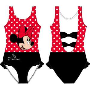 Minnie Mouse red polka dot swimsuit with black bow detail and ruffle trim - Kids' Swimwear