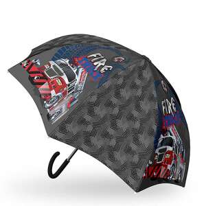 S-COOL Fire Truck Kids Umbrella, 53.5 cm, automatic opening, manual closing, 8 ribs, grey with fire truck design - Umbrella