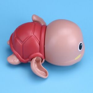 Red Turtle Bath Toy, Wind-Up Swimming Turtle for Baby Bath Time - Bath Toy