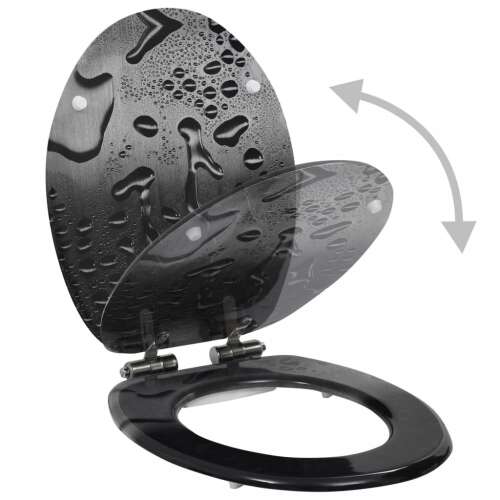 Vízcseppmintás MDF WC-ülőke lassan csukódó fedéllel (143933) 88368670