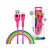 Setty Rainbow USB-C Cable 1.2m, braided USB-A to USB-C cable with rainbow design
