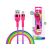 Kábel Setty Rainbow USB-A na Lightning, 1,2 m, ružový