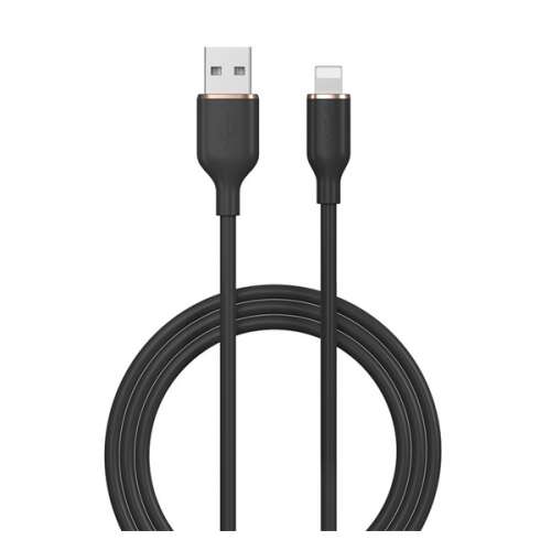 DEVIA JELLY USB-Lightning kábel, 2.4A gyors töltés, 120cm, fekete
