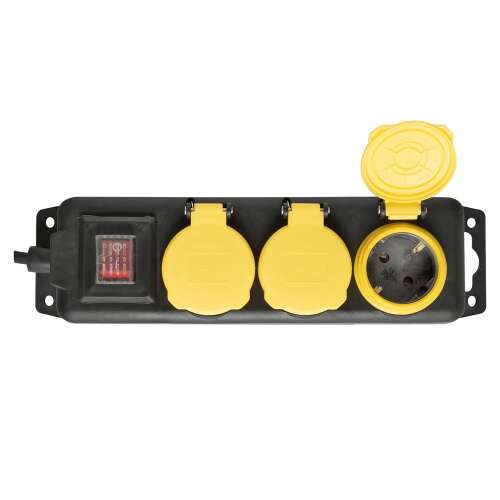 Home nvo 03k-5/bk/1,5 outdoor power distribution with switch 3 sockets 5m black