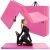 Springos pink folding gymnastics mat being used for stretching exercises