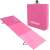 Springos pink folding gymnastics mat, folded and unfolded with logo