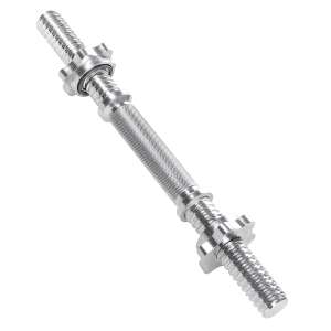 Bară de haltere Springos 40 cm, oțel cromat, cu coliere cu șurub - Produse antrenament acasă