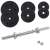 Springos 48 cm chrome barbell with screw-on collars and weight plates, weightlifting set for home gym