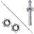 Springos 150cm straight barbell, 25mm diameter, chrome steel, with star-shaped collars