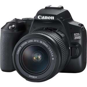Canon EOS 250D Digitális fényképezőgép + EF-S 18-55mm f/3.5-5.6 III objektív - Fekete 88422425 