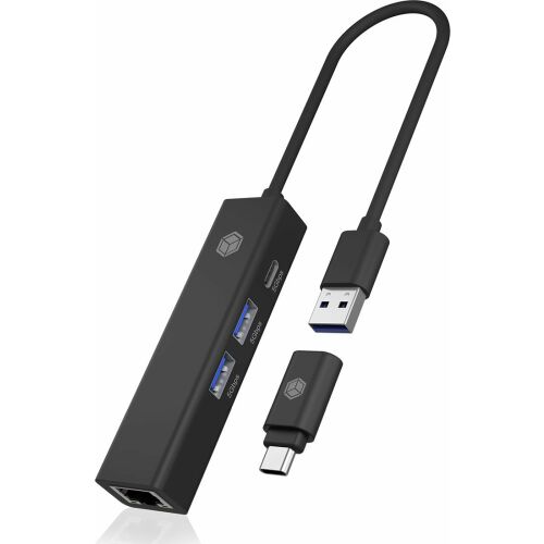 Adapter IcyBox USB3.2 Gen1 Hub & Gigabit LAN 4-in-1 retail (IB-HUB1439-LAN) 133806183