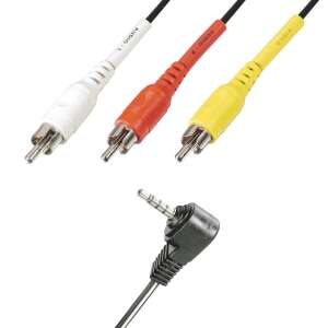 Cablu Somogyi VC 20-2 Jack 3,5 mm la 3 RCA (roșu, alb, galben), 2 metri, negru - Cabluri RCA