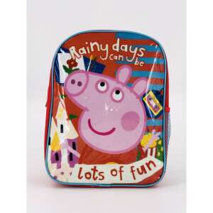Peppa Malac ovis hátizsák, piros-kék, esős napok is lehetnek szórakoztatóak - Ovis hátizsák, táska