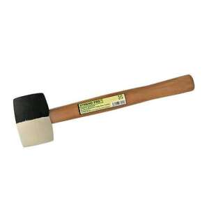 Strend Pro rubber mallet with wooden handle, black and white, 450g - Tool