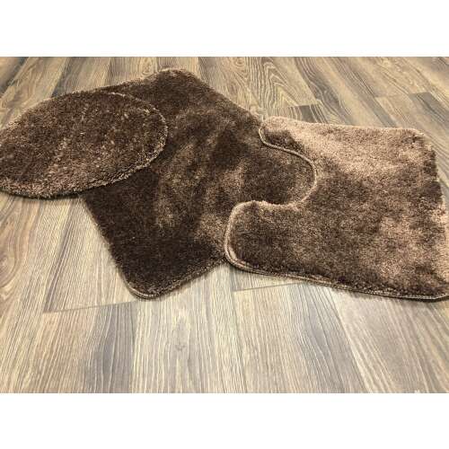 Luxury Powder shaggy vajpuha chocholate 3 részes 50x80cm fürdőszobaszőnyeg