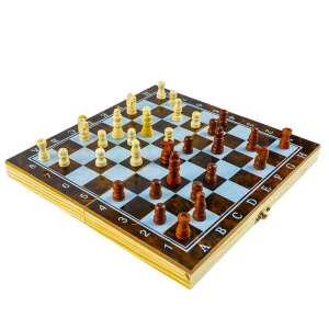 3 az 1-ben játék: sakk, ostábla, dáma! Fadoboz, 39.5x19.5cm 88442070 
