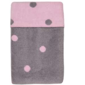 Pătură pentru bebeluși Womar Zaffiro roz și gri cu buline, 75x100cm - Womar