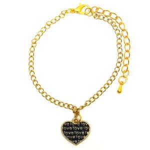 Feliratos szív karkötő (2) charmmal, arany vagy ezüst színben 74673479 