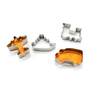 Stainless steel cookie cutters, set of 4, airplane, ship, truck, train shapes - Cookie cutter