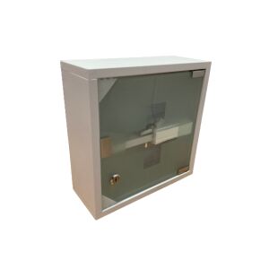 Bathroom Solutions Medikamentenschrank, Edelstahl und Glas, weiß, 30x12x30 cm - Badezimmermöbel