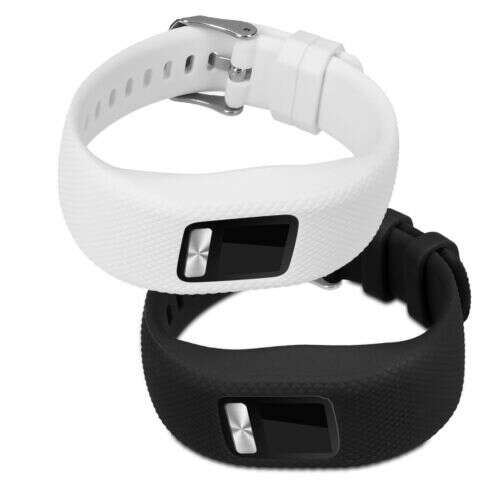 2-pakowy zestaw pasków zamiennych do Garmin Vivofit 4, białe i czarne paski silikonowe, kwmobile