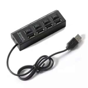 ITOTAL 4 Portos USB 2.0 Hub Kapcsolóval - Fekete