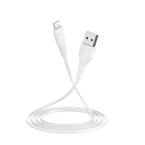Borofone BX18 Lightning 3m töltőkábel, fehér, USB-A - Lightning - Borofone