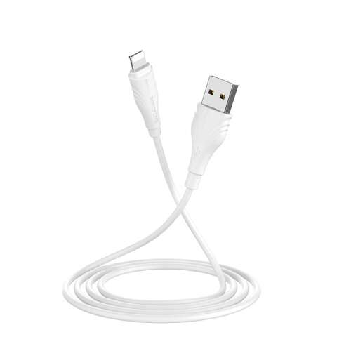 Borofone BX18 Lightning 3m töltőkábel, fehér, USB-A - Lightning