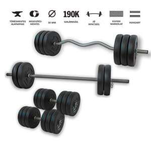 GazoFitness® Hardcore 87kg weight set, includes barbell, dumbbells, and weight plates - Weight & Dumbbell