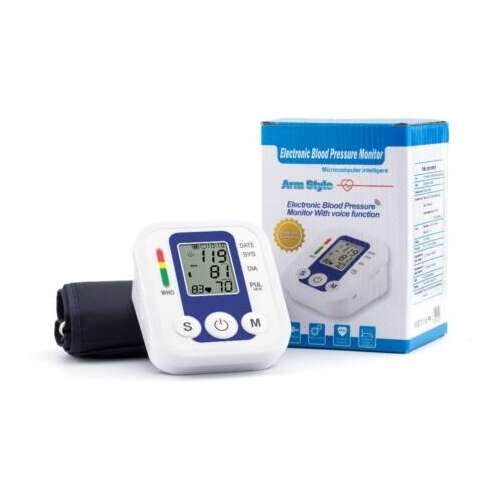 Felkaros digitális vérnyomásmérő WHO skálával. MS-230