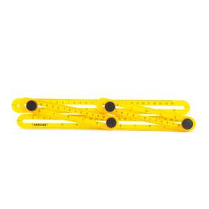 HANDY professzionális multifunkciós négyoldalú vonalzó és szögmásoló eszköz, sárga, 31 x 18 cm, barkácsoláshoz, csempézéshez, padlóburkoláshoz, fafeldolgozáshoz - Digitális szögmérő