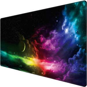 Galaxy design large gaming mousepad, 80 x 30 cm, black - Mouse Pad