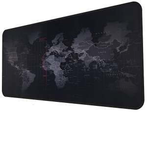 Black world map mousepad, large size, non-slip, waterproof, gaming mousepad - Mouse Pad
