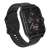 GARETT GRC Activity 2 Smartwatch mit schwarzem Silikonarmband, das Display zeigt Zeit, Datum, Akkustand, Schritte und Herzfrequenz