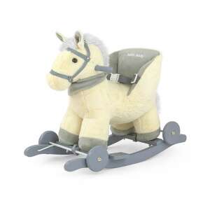 Milly Mally Polly beiges Schaukelpferd mit Rädern und Musik - Schaukelpferde, Schaukeltiere und Entwicklungsspiele für Kinder im Kindergartenalter