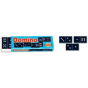 Domino game, 28 pieces, black tiles, classic dominoes - Dorex