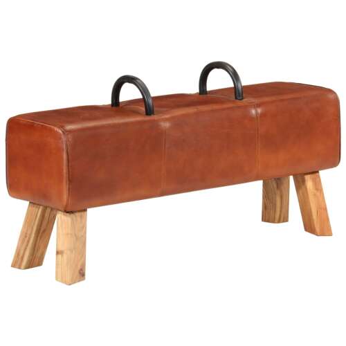 vidaXL Tornapad - Barna Valódi Bőr - 110 cm