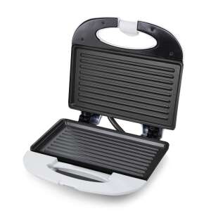 Esperanza TKT004W Titanum Panini Sandwich Maker, open, white, non-stick grill plates - Sandwich Maker