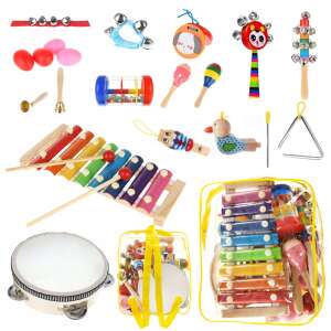 Kruzzel Sada drevených hudobných nástrojov 24 kusov v sáčku