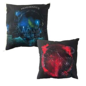 Harry Potter Roxfort és Gryffindor ház díszpárna, 40x40cm - Díszpárna