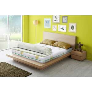 Eucalyptus Comfort 7 zone mattress topper on a bed, 90x190 cm - Furniture