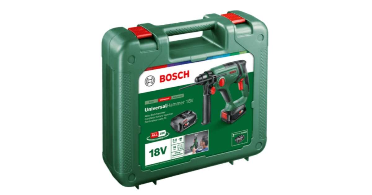 Bosch Universal Hammer 18V Akkus fúrókalapács, Zöld-Fekete | Pepita.hu