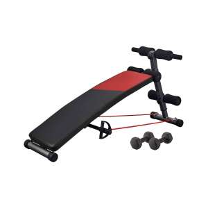 Timeless Tools adjustable sit-up bench with resistance bands and dumbbells, 100 kg weight capacity - Home workout